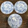 3 19th century Lovely Blue and White English Plate