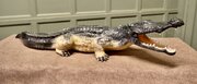 4ft Long Italian Hand Made Majolica Crocodile