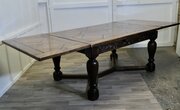 9ft, 19th Century Carved And Marquetry Oak Table