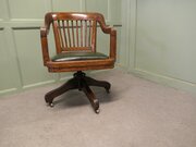 A Good Heavy Quality Art Deco Oak Desk Chair