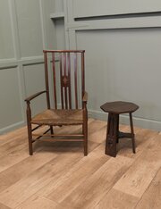 A Liberty Morris & Co Rush Seated Low Armchair