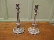 A Pair Of 19th Century Silver Plated Candle Sticks