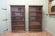 Pair Of 5 Stack Waterfall Oak Barristers Bookcases