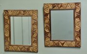 A Pair Of Art Deco Bamboo Inlaid Mirrors