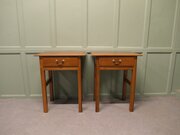 A Pair Of Art Deco Style Cherry Wood Side Tables