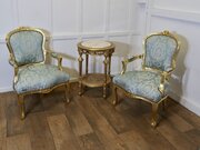 A Pair of French 19th Century Gilt Salon Chairs