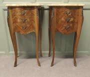 A Pair Of Inlaid French Marquetry Bedside Cabinets