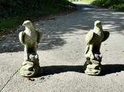 A Pair of Large Old Weathered Eagle Statues