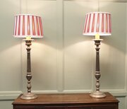 A Pair Of Large Silver Plated Table Lamps