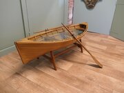 A Quirky Canoe Coffee Table, With Oars  