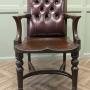 A Rare English Georgian Button Back Desk Chair