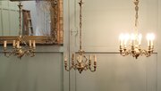 A Set Of 3 French Gilded Brass Chandeliers