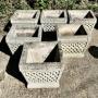 A Set of 6 Classical Basket Weave Garden Planters