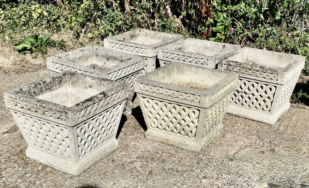 Antiques Atlas A Set Of 6 Classical Basket Weave Garden Planters