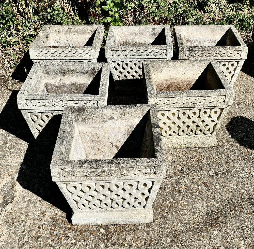 Antiques Atlas A Set Of 6 Classical Basket Weave Garden Planters