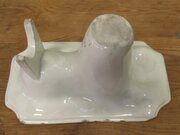 A Staffordshire Cream Glazed Lion Jelly Mould