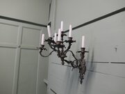 A Superb 7 Arm Gothic Bronze Wall Sconce 