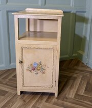 A Very Pretty Bedside Cupboard Hand Painted With F