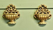 A Pair Of French Carved Gilt Wall Brackets, Basket