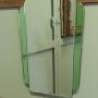 An Odeon Style Art Deco Emerald Wall Mirror.