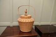 An Oriental Bamboo Chicken Basket Or Shopping Bask