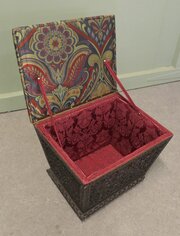 Anglo Indian Profusely Carved Sewing Box Foot Stool