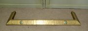 Antique Arts And Crafts Brass Fender, Green Enamel