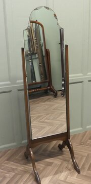 Art Deco Bevelled Top Cheval Mirror