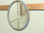 Art Deco Blue Oval Mirror