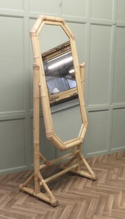 Art Deco Giant Bamboo Cheval Mirror