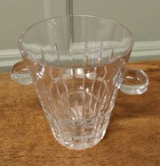 Art Deco Ice Bucket, Hand Cut French Crystal Wine 