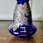 Art Nouveau Cobalt Blue Vase with Pewter Overlay 