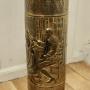Arts and Crafts Embossed Brass Stick Stand  Umbrella Stand