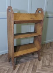 Arts And Crafts Open Front Oak Slope-Shelf Bookcas