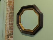 Black  Gold Octagonal Regency Style Wall Mirror