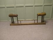 Brass Dark Green Leather Art Deco Club Fender