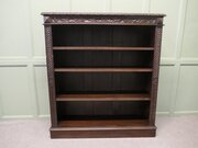 Carved Oak Open Bookcase.