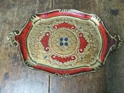 Carved and Gold and Red Painted Italian Sideboard