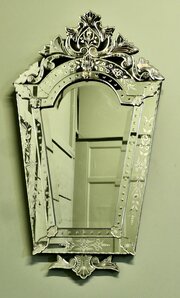 Charming  Large Art Deco Venetian Mirror