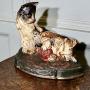 Cold Painted Cast Iron Door Stop, with Kittens