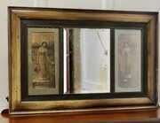 Edwardian Wall Mirror With Prints