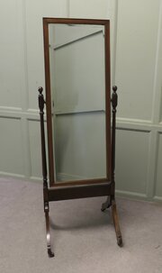 Edwardian Walnut Cheval Mirror