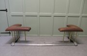 Extending Steel And Leather Art Deco Club Fender, 