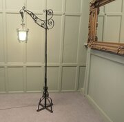 Floor Standing Wrought Iron Reading Or Tavern Lamp