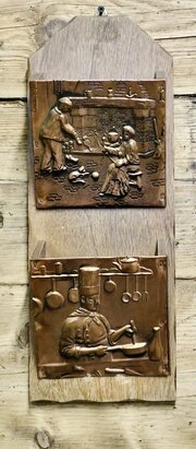 French Arts And Crafts, Copper Wall Hanging  Letter Rack