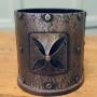 French Arts and Crafts Pewter Bottle Carrier  Coaster