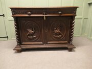 French Buffet De Corp, Carved Oak Game Cupboard