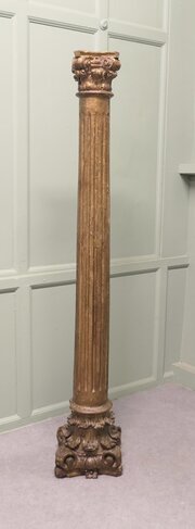 French Carved Gilt Corinthian Column
