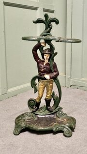 French Cast Iron Figural Umbrella Stand