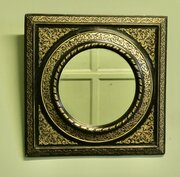 French Empire Gilt Brass And Black Lacquer Mirror